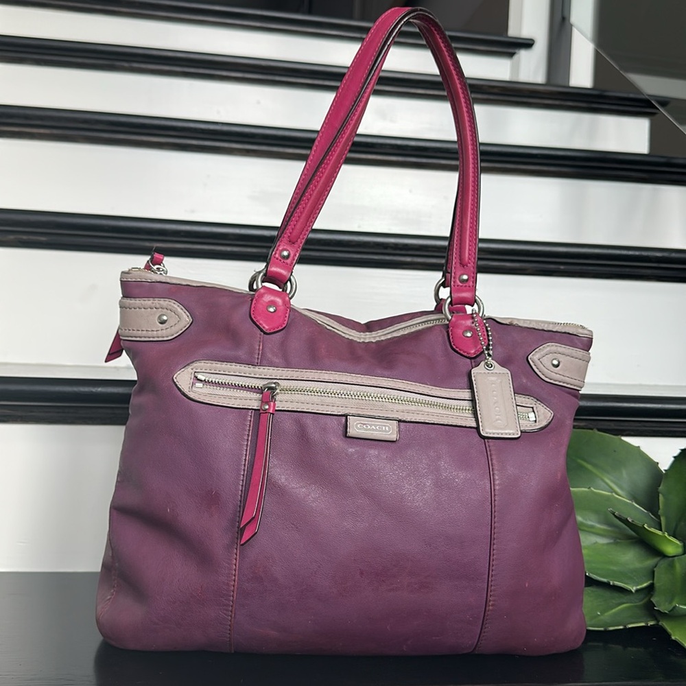 Coach Purple and Pink Shoulder Bag